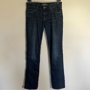 Lucky Brand Lola Boot Women's 2/26 LONG Ankle Dark Wash Blue Denim Bootcut Jeans